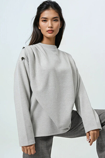 Trend Alaçatı Stili Women's Stone Crew Neck Wrap Cut Knitwear Blouse Alc-X14710