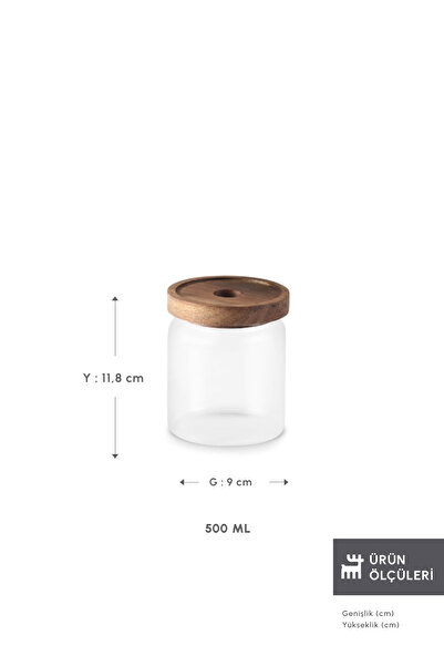 Karaca Mova Acacia Glass Storage Container 500 ml