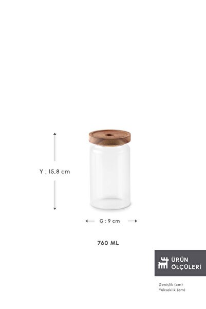 Karaca Mova Acacia Glass Storage Container 760 ml