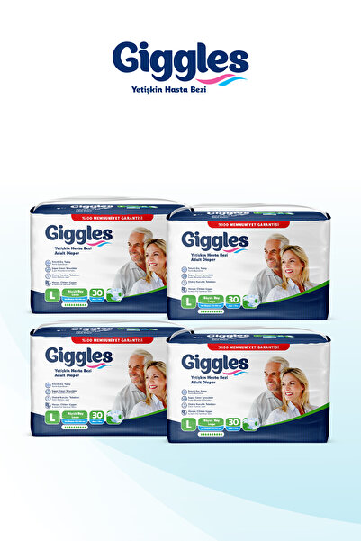 giggles Yetişkin Bel Bantlı Hasta Bezi Büyük Boy (Large) Bel Boyu 100-150cm - 4 paket 120Adet