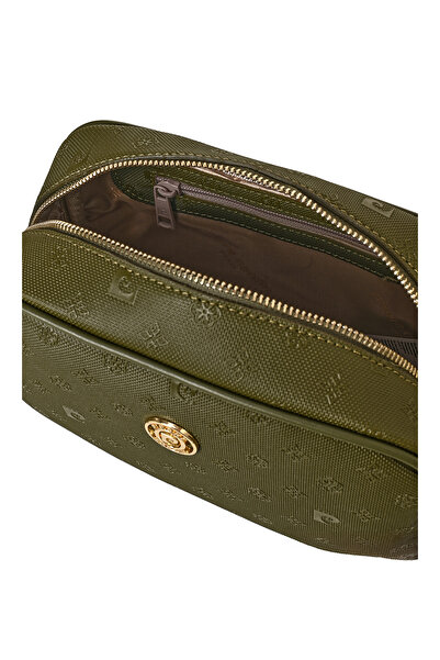 Pierre Cardin Dunkelgrüne Print-Umhängetasche für Damen 05PO22Y1538