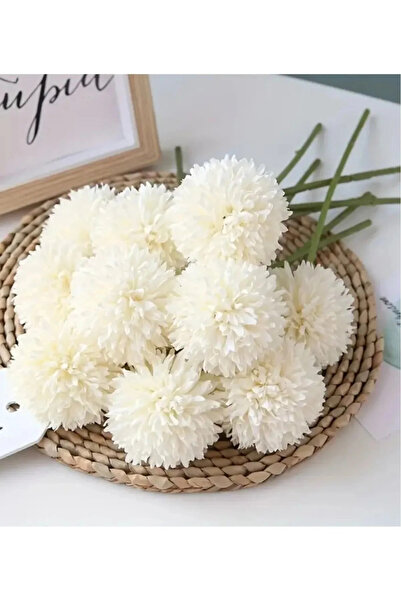 Yapay Çiçek Deposu Штучна квітка Хризантема 7 штук Міні-букет 28 см Білий