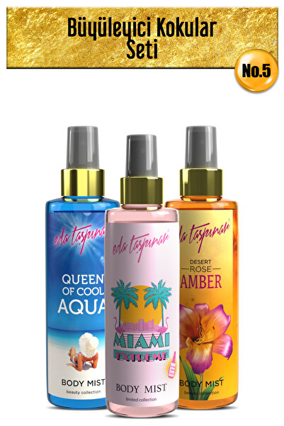 Eda Taşpınar Büyüleyici Kokular Seti.no.5 Amber &aqua &miami Body Mist 200 ml...