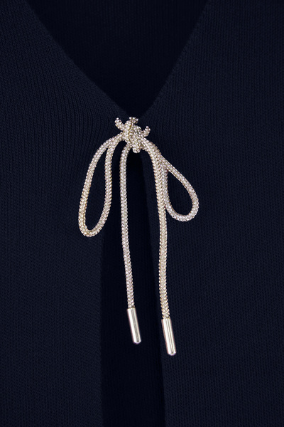 Trendyol Curve Navy Blue Bow/Ribbon Detailed Knitwear Cardigan Tbbaw26Av00011