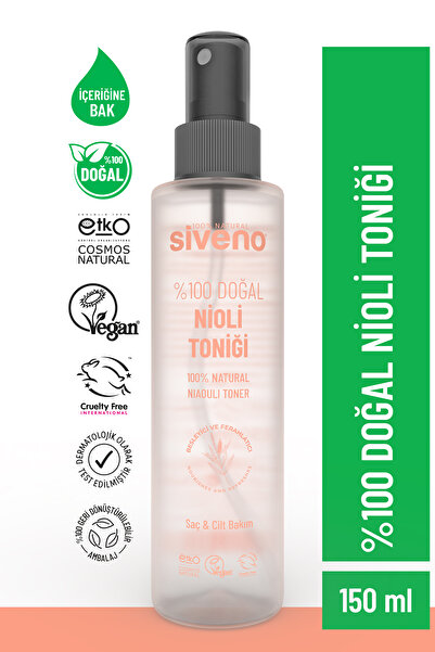Siveno %100 Doğal Nioli Suyu Kötü Koku Önleyici Arındırıcı Ferahlatıcı İntim Bakım Toniği 150 ml
