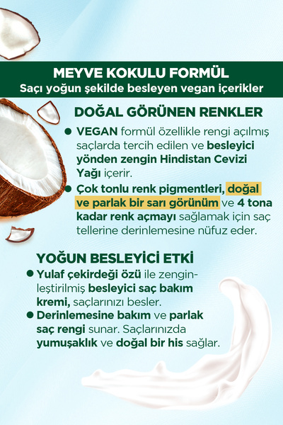 Palette Kalıcı Doğal Renkler 12-1 Küllü Buzul Sarısı Hindistan Cevizi Yağı Saç Boyası