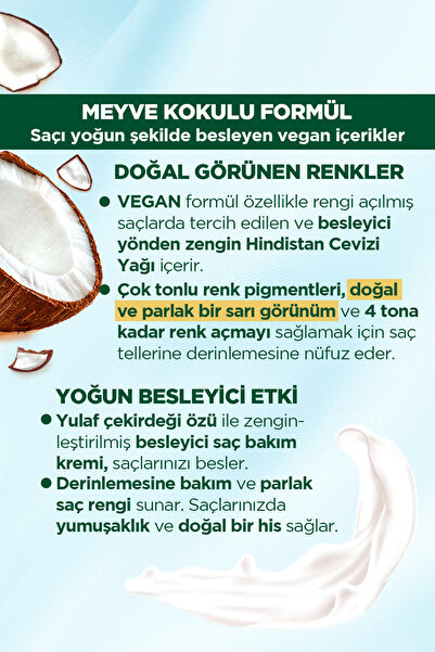 Palette Kalıcı Doğal Renkler 10-0 Açık Sarı Goji Berry Özü Saç Boyası