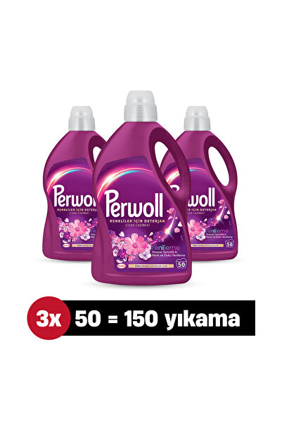 Perwoll Yenileme & Hassas Sıvı Çamaşır Deterjanı Çiçek Cazibesi 2.7L 3'lü set (150 Yıkama)