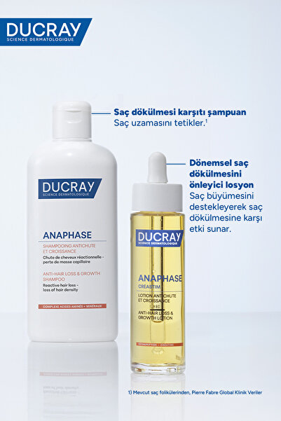 Ducray Anaphase Creastim Saç Dökülmesi Karşıtı Serum Zayıf ve Dökülmeye Eğilimli Saçlar için Losyon 60 ml