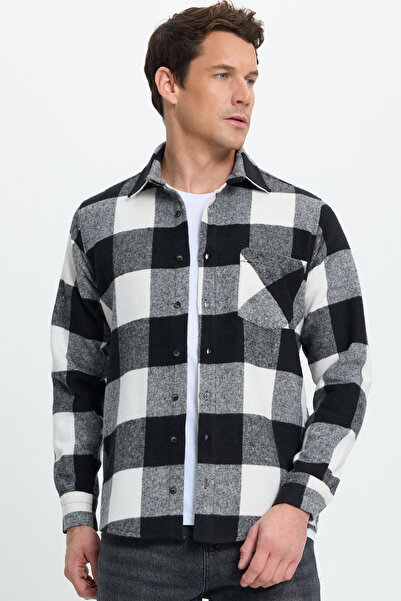 Tudors Men's regular fit classic cut plaid pocketed lumberjack shirt