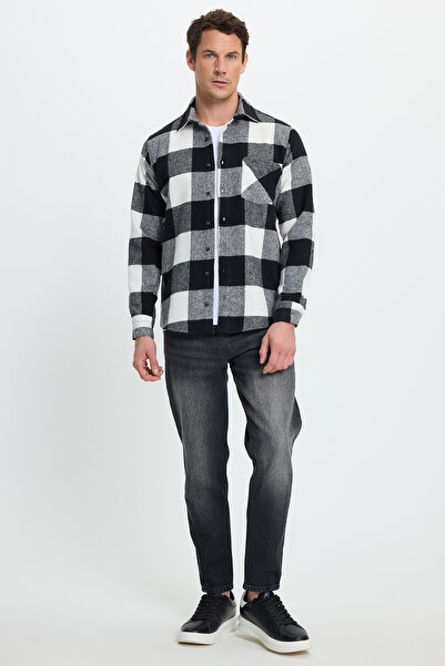 Tudors Men's regular fit classic cut plaid pocketed lumberjack shirt