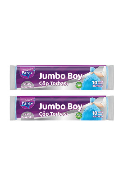 Parex Extra Durable 10-Piece Garbage Bags Jumbo Size 80 X 110 cm Double Pack