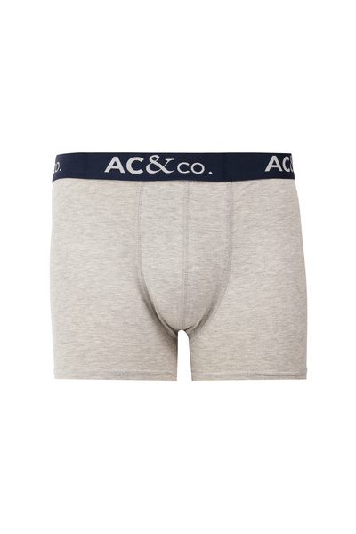 AC&Co / Altınyıldız Classics Férfi prémium pamut sötétkék-szürke, rugalmas mintás 3 részes boxer csomag (vőlegény csomag) hozománykészlet