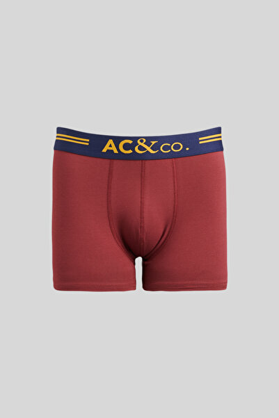 AC&Co / Altınyıldız Classics Men's Premium Cotton Navy Blue-Burgundy-Anthracite 3-Piece Flexible Boxer Pack (Groom's Box) Dowry Set
