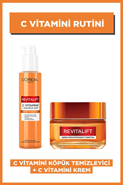 L'Oreal Paris Revitalift Clinical Yüz Temizleme Jeli & C Vitamini Parlak Nemlendirici Krem
