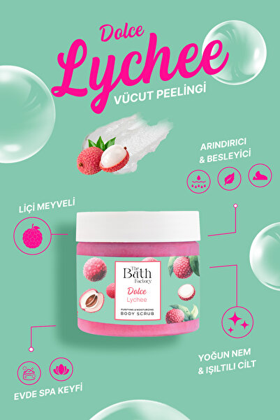 THE BATH FACTORY Nemlendirici Ve Arındırıcı Vücut Peelingi - Liçi Aromalı 300gr