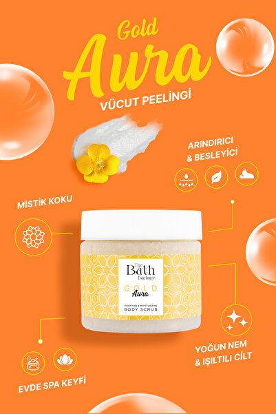 THE BATH FACTORY Nemlendirici Ve Arındırıcı Gold Aura Vücut Peelingi 300 gr
