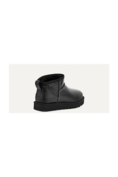UGG Klasické ultra mini kožené dámské černé boty Lthr Regen