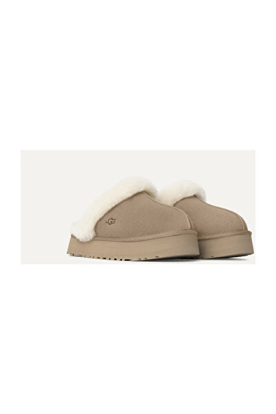 UGG Women's Comfortable Cushioned Sole Eva Outsole 100% Genuine Suede Leather Sand Slippers 1122550-Sand