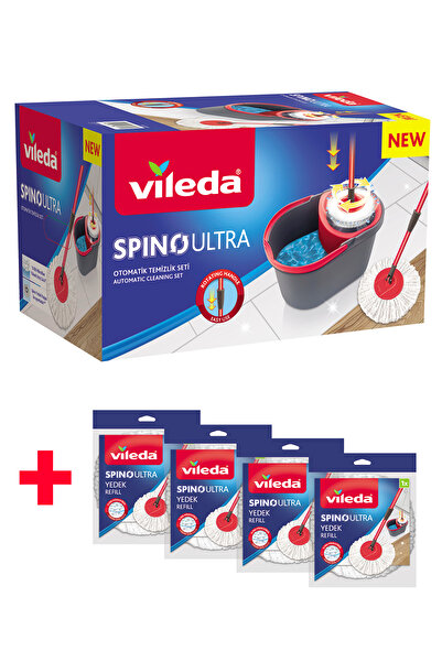 Vileda مجموعة التنظيف التلقائي سبينو الترا 4 ممسحة احتياطية