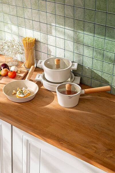 Emsan Crystal Elegant Cookware Set Beige