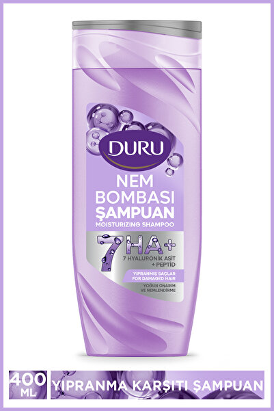 Duru Nem Bombası Yıpranmış Saçlar İçin Yoğun Onarıcı ve Nemlendirici Şampuan 400 Ml