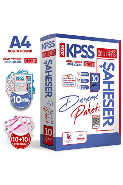 Karakutu Yayınları 2026 KPSS Önlisans-Ortaöğretim GYGK ŞAHESER Türkiye Geneli Kurumsal 10’lu Dijital Çözümlü Deneme