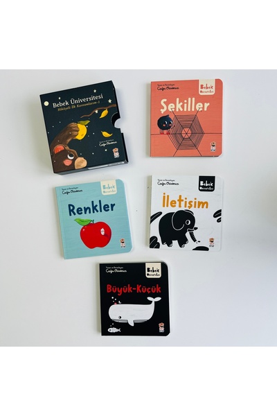 Sincap Kitap Bebek Üniversitesi Hikâyeli İlk Kavramlarım Seti (4 Kitap) | Eğitici Bebek Kitap Seti | 0-3 Yaş