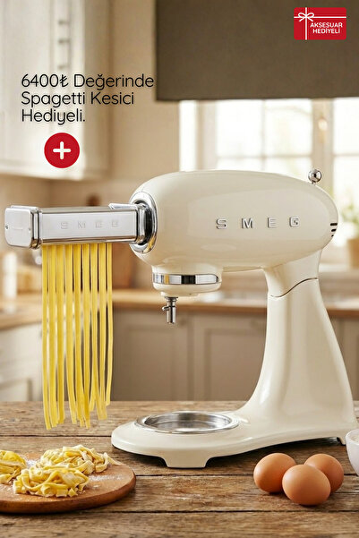 SMEG 50's Style Retro 4.8 Litre Krem Stand Mikser SMF03CREU