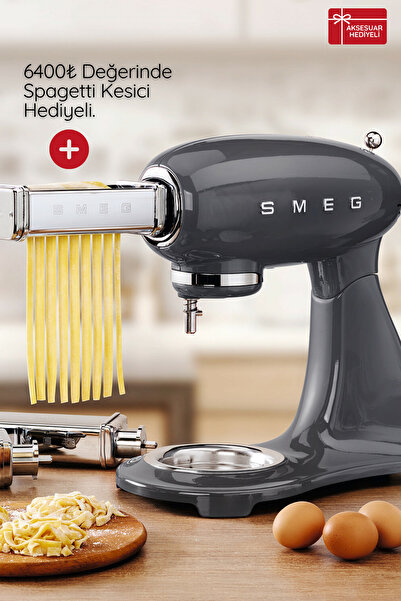 SMEG 50's Style Retro 4.8 Litre Barut Grisi Stand Mikser Smf03greu