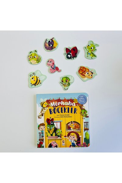 Sincap Kitap Hello Insects |   Velcro Educational Book, Memory, Attention, Fine Motor Skills and Problem Solving 0-6 Years Old