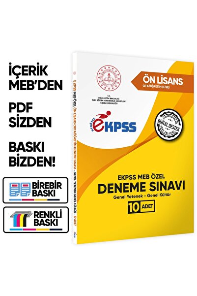 Karakutu Yayınları 2026 MEB ÖZEL EKPSS Önlisans-Ortaöğretim 10lu Deneme Fasik...