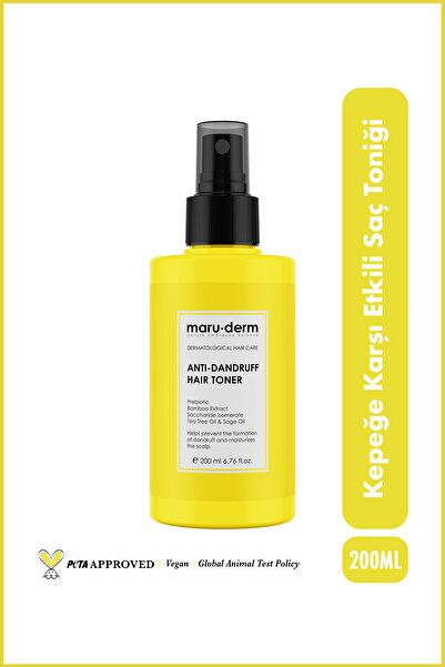 Maru.Derm Saç Tonik | Kepeğe Karşı Etkili Saç Toniği 200 ML | Normal/Yağlı Saçlar | Vegan