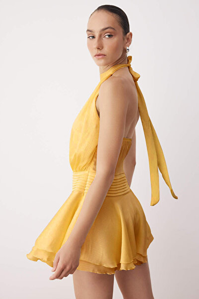 Trendyol Collection Yellow Straight Short / Mini Woven Dress Twoss25El00894