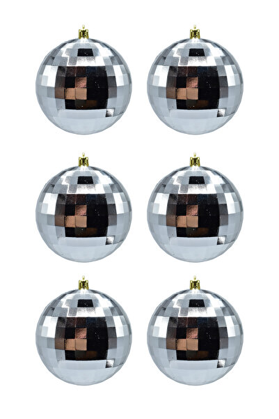Waldern 5 cm Cici Top 6-Piece Disco Shiny Silver Christmas Ornament