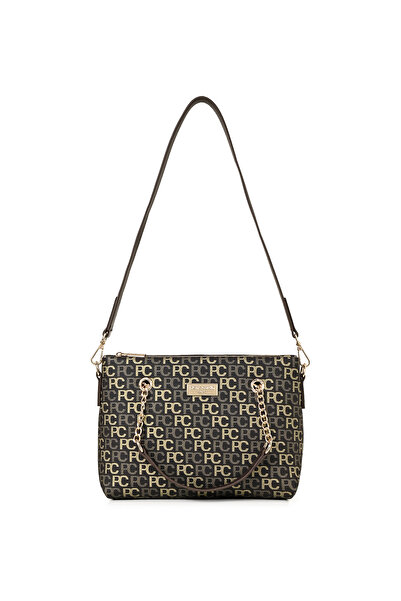 Pierre Cardin Coffee Tramlı Alphabet Women's Crossbody Bag 05Po22Y1561