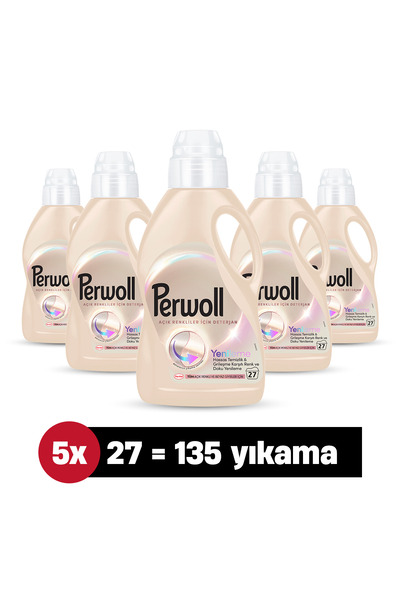 Perwoll Sıvı Çamaşır Deterjanı Açık Renkliler 5'li set 1485 ml (135 Yıkama)