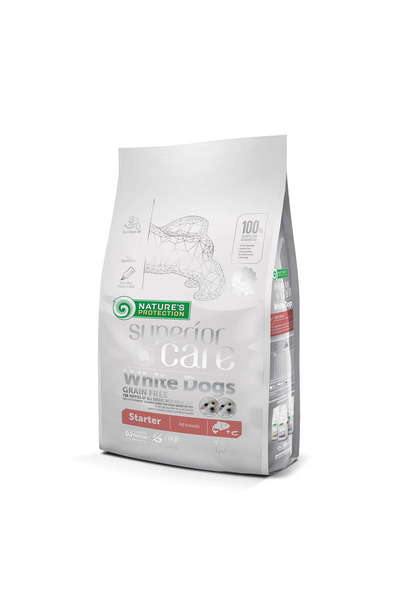Nature's Protection SC Beyaz Tüylü Köpekler İçin Tahılsız Somonlu Tüm Irklar Yavru Başlangıç Köpek Maması 1,5kg