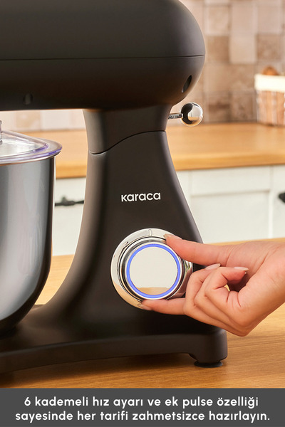 Karaca Powercast Chef Döküm Stand Mikser Matte Black Mutfak Şefi 1800W 6,2 Lt