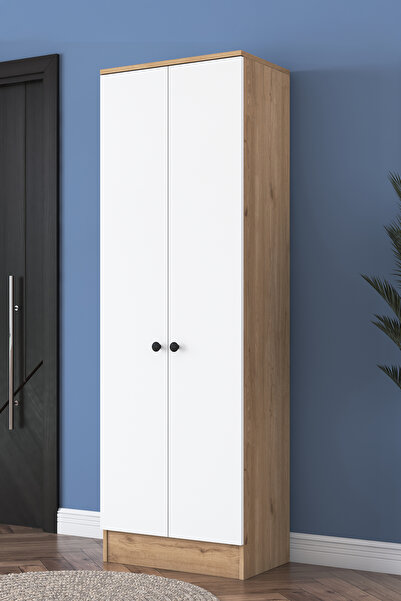 Rani Mobilya Rani P6 Ayakkabılık Portmanto 7 Raflı Çok Amaçlı Dolap Sepet Ceviz - Beyaz M13