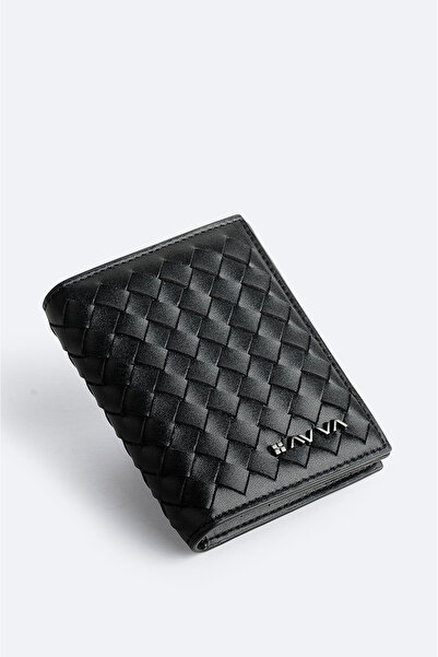 Avva Men's Black Textured Wallet B009571