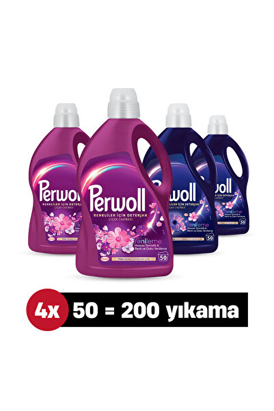 Perwoll Sıvı Çamaşır Deterjanı 2,75L x4'lü set x2 Çiçek Cazibesi,x2 Çiçek Caz...
