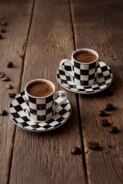 TRENDYOLMİLLA HOME 2-Piece Checkerboard Patterned Porcelain Coffee Cup Set 90Cc Tphaw26Kfc00016