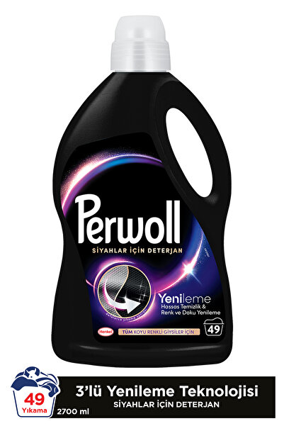 Perwoll Hassas Bakım Sıvı Çamaşır Deterjanı Siyahlar ve Koyu Renkler 2,70L (5...