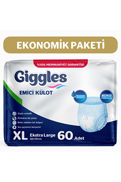 giggles Yetişkin Emici Külot Bez Ekstra Büyük Boy (XL) Bel Boyu 120-170cm 2 p...
