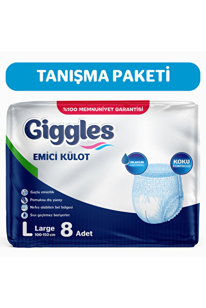 giggles Yetişkin Emici Külot Bez Büyük Boy (Large) Bel Boyu 100-150cm  Islakl...