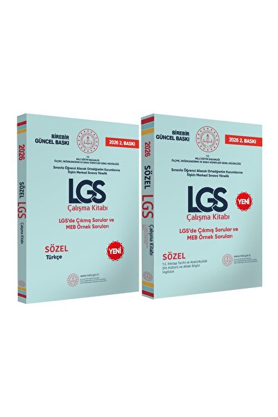 Karakutu Yayınları 2026 8.SINIF LGS MEB Örnek Soruları Sözel Çalışma 2li Kita...