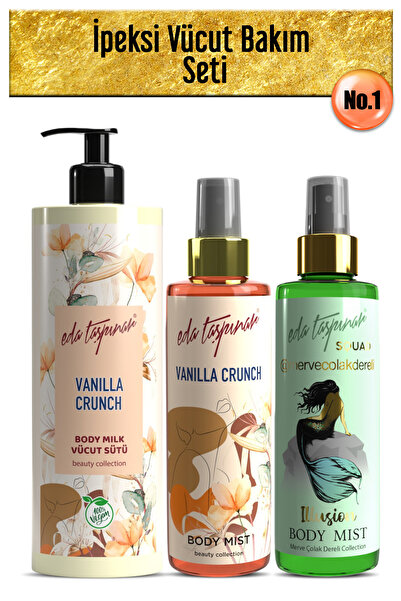 Eda Taşpınar Ipeksi Vücut Bakım Seti No.1:Vanilla Crunch Vanilya Vücut Sütü M...
