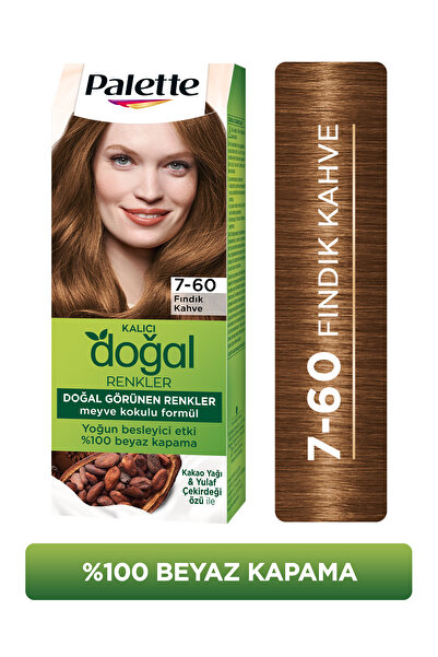 Palette Kalıcı Doğal Renkler  7-60 Fındık Kahve Goji Berry Özü Saç Boyası