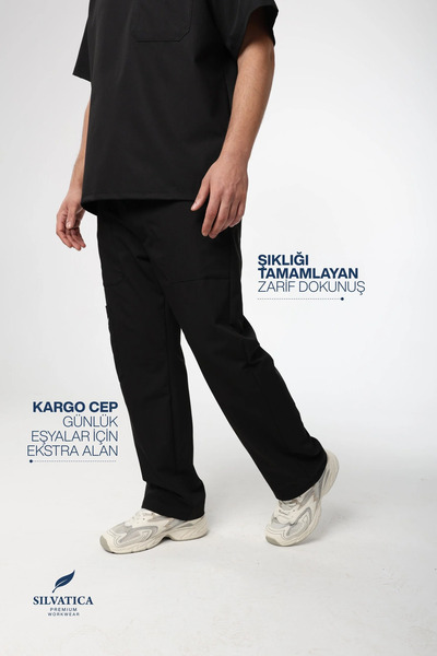 Silvatica Premium Workwear Erkek Medikal Pantolon Petite(KısaBoy) Scrubs Hemş...